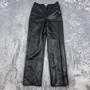 Wilfred Aritzia The Melina Pant Womens Size 0 Black Faux Vegan Leather Straight